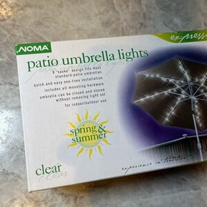 NOMA Expressions Patio Umbrella Clear Lights 8 Spoke Design